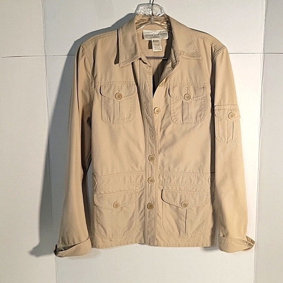 JONES NEW YORK SPORT S Beige safari pockets cinched waist Jacket‎ - Picture 1 of 8